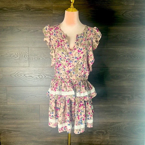 Sokie Collective Size S The Mini Flicker Dress Light Pink Floral Cottagecore NWT - Picture 1 of 6